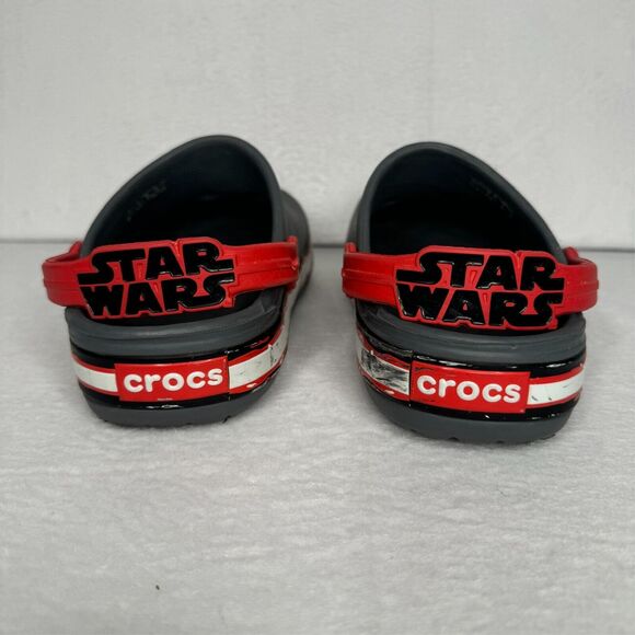 CROCS Clogs Classic Star Wars Kylo Ren Gray Red Slip-On Boys Size J 3 - Picture 7 of 11